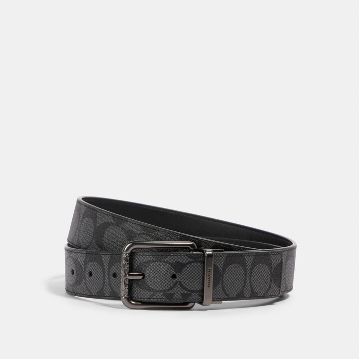 coach black leather belt