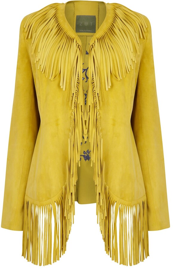 yellow fringe jacket