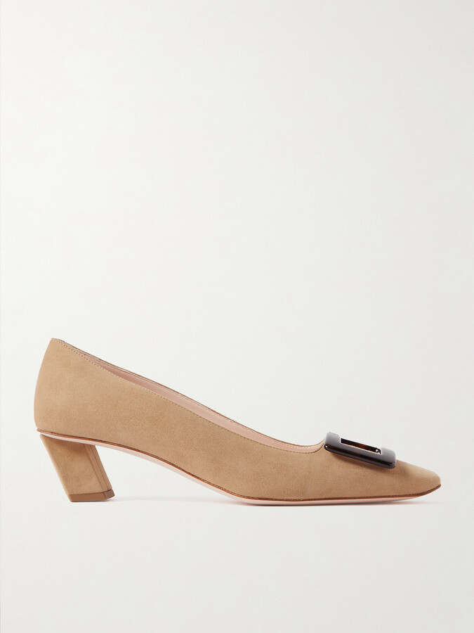 Roger Vivier Belle Vivier 45 Suede Pumps - Brown