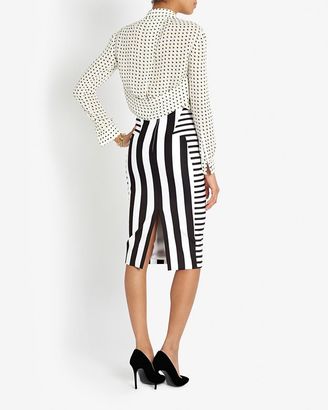 Cushnie Striped Neoprene Skirt