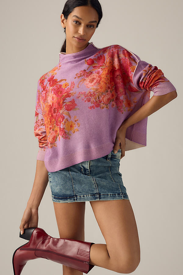 Pilcro The Alani Cashmere Mock-Neck Sweater by Purple ShopStyle