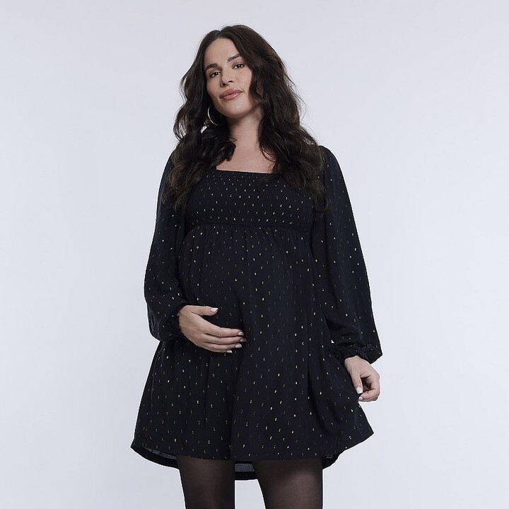 Maternity Motherhood® Smocked Babydoll Mini Dress