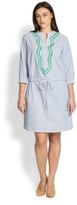 Thumbnail for your product : Melissa Masse Melissa Masse, Sizes 14-24 Seersucker Drawstring Dress