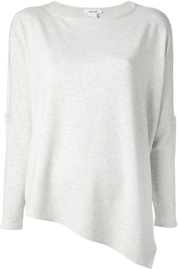 Helmut Lang asymmetric oversized sweatshirt - ShopStyle Jumpers & Hoodies