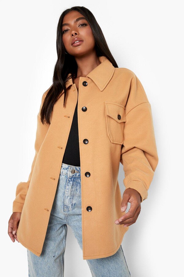 Wool Coat Shacket Belted Buy Styli Mint Green Regular Fit Jacket