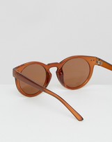 Thumbnail for your product : ASOS Round Sunglasses In Crystal Brown