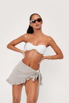 Thumbnail for your product : Nasty Gal Womens Ruffle Cover Up Mini Skirt - Beige - 14