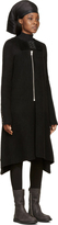Thumbnail for your product : Rick Owens Black Cashmere Studded Leather Placket Eliel Coat