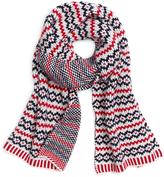 Thumbnail for your product : Brooks Brothers Navy White and Red Cashmere Knit Scarf