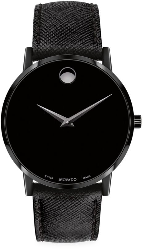 movado museum classic leather strap