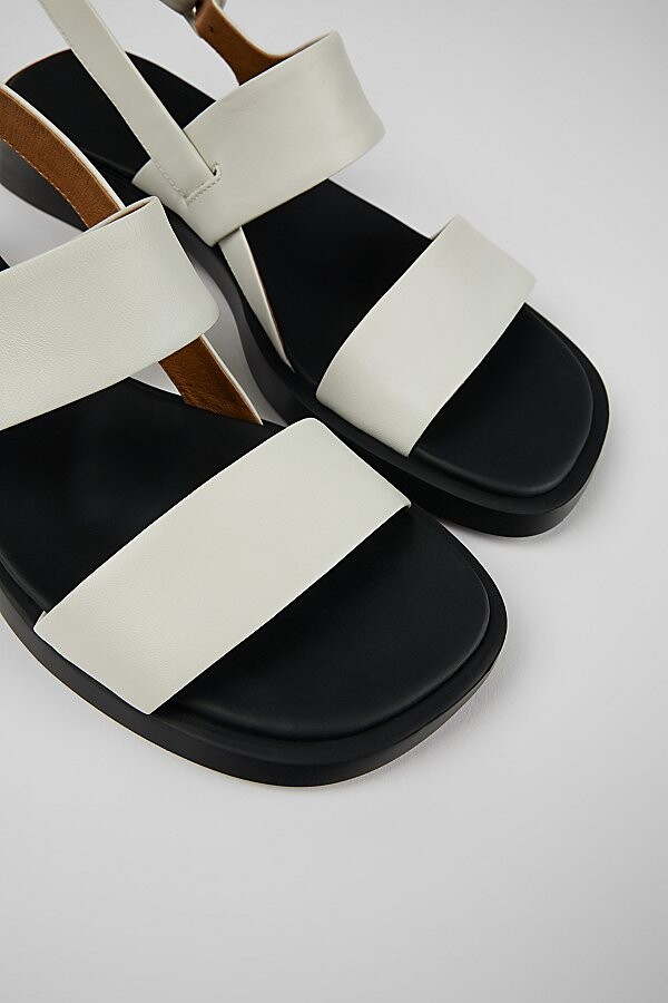 Camper Dana Leather 2-Strap Sandal in Black