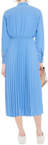Thumbnail for your product : Maje Rosana Pleated Crepe De Chine Midi Shirt Dress