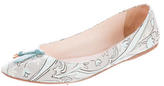 Thumbnail for your product : Prada Pointed-Toe Print Flats