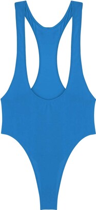 Sexy Women's One Piece Bodysuit Open Chest Swimsuit High Cut Thong Leotard  