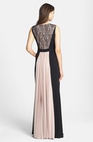 Thumbnail for your product : JS Collections Lace & Pleat Panel Crepe Gown