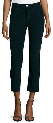 Frame Le High Straight-Leg Cropped Corduroy Pants, Spruce