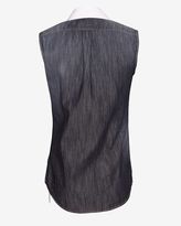 Thumbnail for your product : DSquared 1090 DSQUARED2 Bejeweled Collar Sleeveless Denim Shirt