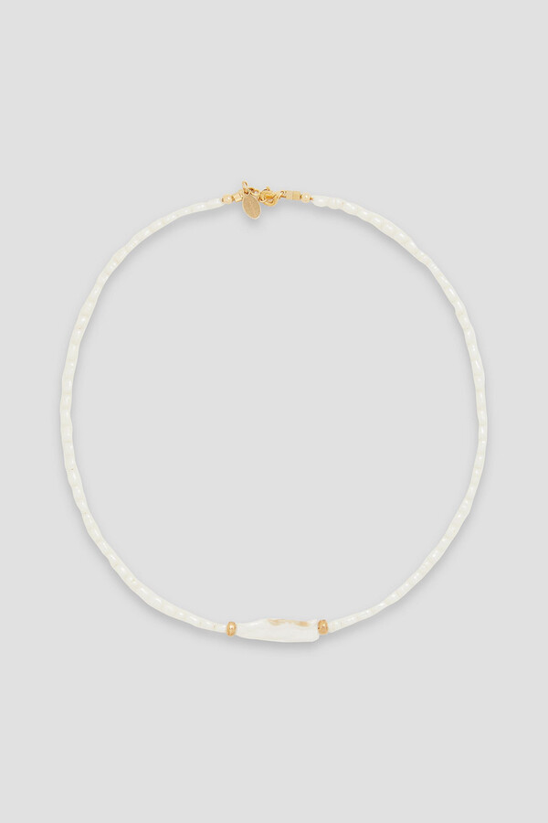 Gold-tone faux pearl necklace