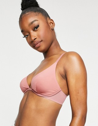ASOS DESIGN Premium minimal underwire bonded bra in pink - ShopStyle