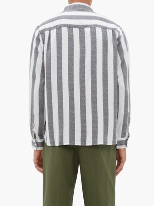 Saturdays NYC Perry Candy-striped Patch-pocket Lyocell Shirt - Black White