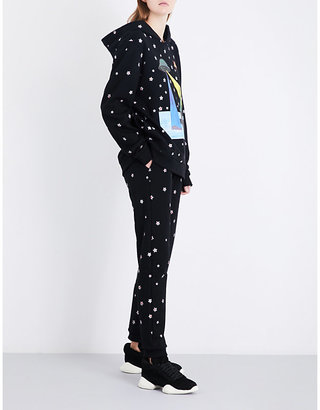 Christopher Kane UFO and star-print cotton-jersey hoody