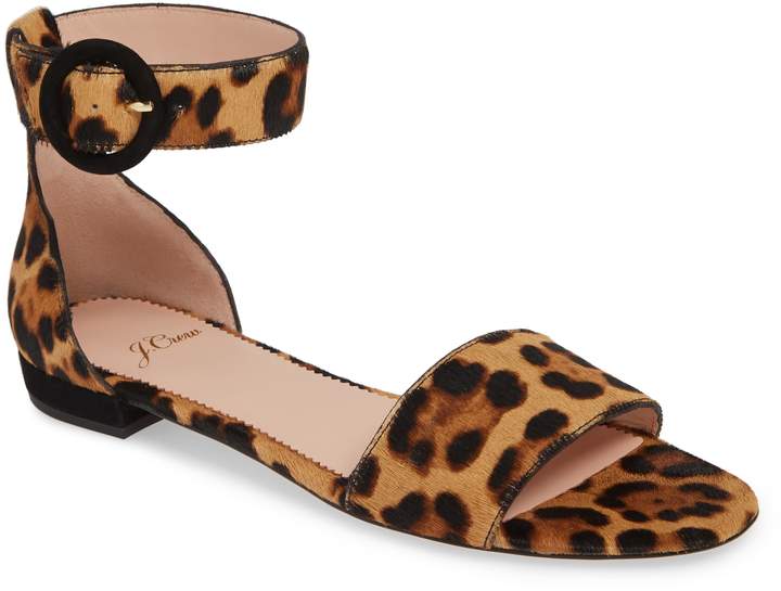 leopard ankle strap flats