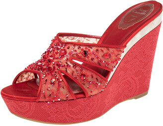 Jeweled Wedge Sandals | Shop the world's largest collection of fashion |  ShopStyle UK