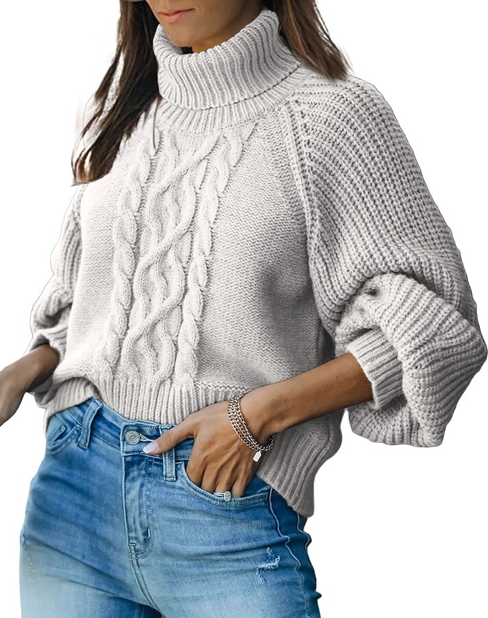 white loose knit jumper