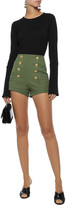 Thumbnail for your product : Pierre Balmain Button-embellished Wool Shorts