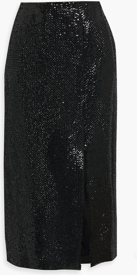 Valentino Garavani Embellished wool and silk-blend midi skirt