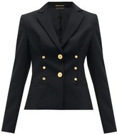 Thumbnail for your product : Versace Medusa-button Cropped Wool-blend Blazer - Black