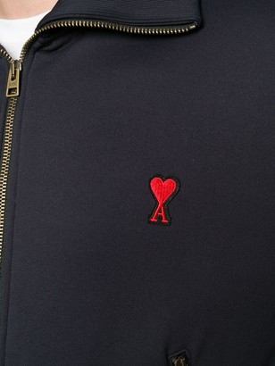 AMI Paris Zipped Sweatshirt With High Collar and Heart Patch