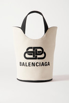 balenciaga canvas and leather bucket bag