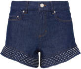 Thumbnail for your product : RED Valentino Studed Ruffled Denim Shorts - Mid denim