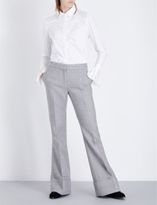Thumbnail for your product : Co Cuffed wide-leg mid-rise wool and silk-blend trousers