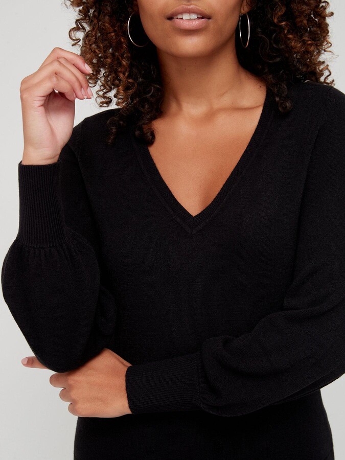 plunging v neck sweater