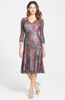 Thumbnail for your product : Komarov Floral Print Chiffon & Charmeuse A-Line Dress