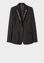 Thumbnail for your product : Paul Smith Women's Slim-Fit Black Wool-Mohair Blazer With Lapel Embroidery