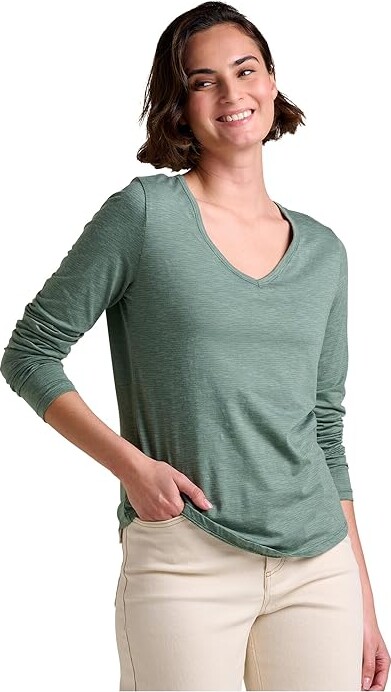 Toad&Co Marley II Long Sleeve T-Shirts Women's T Shirt Laurel : MD, Cotton/Elastane/Lyocell