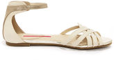Thumbnail for your product : C Label Lili 1 Nude and Gold Ankle Strap Sandals
