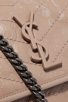 Thumbnail for your product : Saint Laurent Niki Medium Quilted Crinkled Glossed-leather Shoulder Bag - Beige