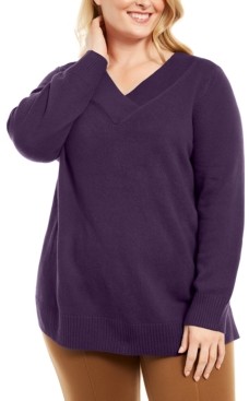 Karen Scott Plus Size V-Neck Sweater, Created for Macy's