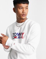 Thumbnail for your product : Tommy Jeans ombre corp logo sweatshirt in white