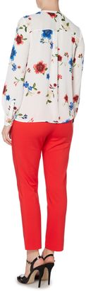 Ellen Tracy Floral blouse with piping