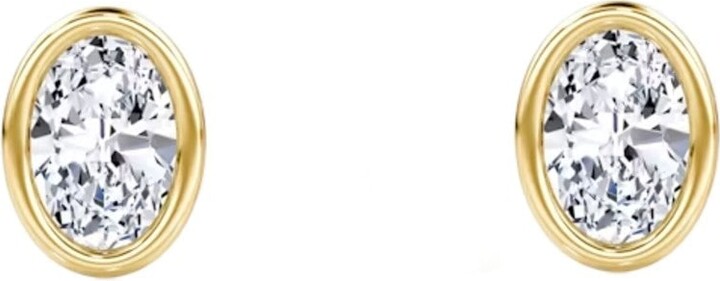 Lily Flo Jewellery Gold Eclipse Oval Diamond Stud Earrings