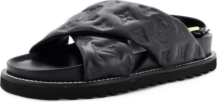 Louis Vuitton LV Sunset Flat Comfort Sandal BLACK. Size 37.5