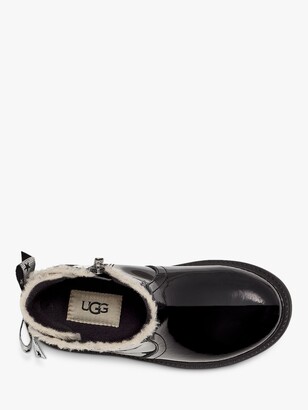UGG Children's Lynde Patent Leather Boots, Black