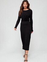 Thumbnail for your product : Very Wrap Bust Jersey Midi Dress - Black