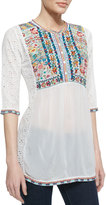 Thumbnail for your product : Johnny Was Collection Petals Embroidered Eyelet Georgette Blouse, Women's