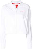 Thumbnail for your product : Nike logo printed mesh panel cropped jacket